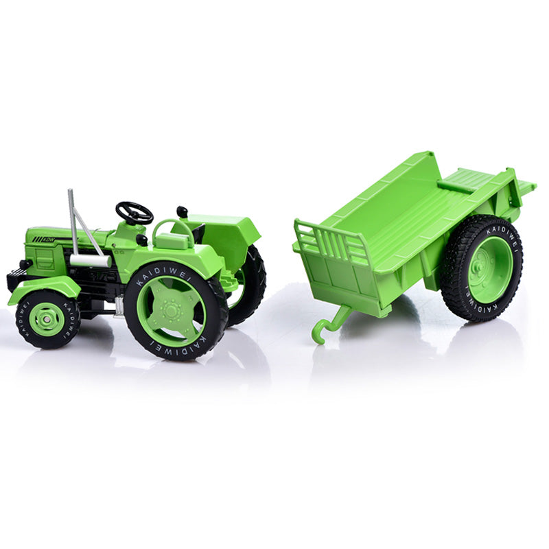 Trator Agrícola com Carreta em Escala 1:18 (Die-cast)