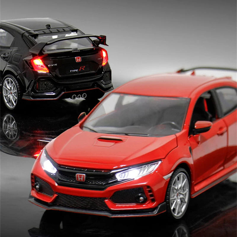 Honda Civic Type R - Miniatura 1:24 com Som e Luz
