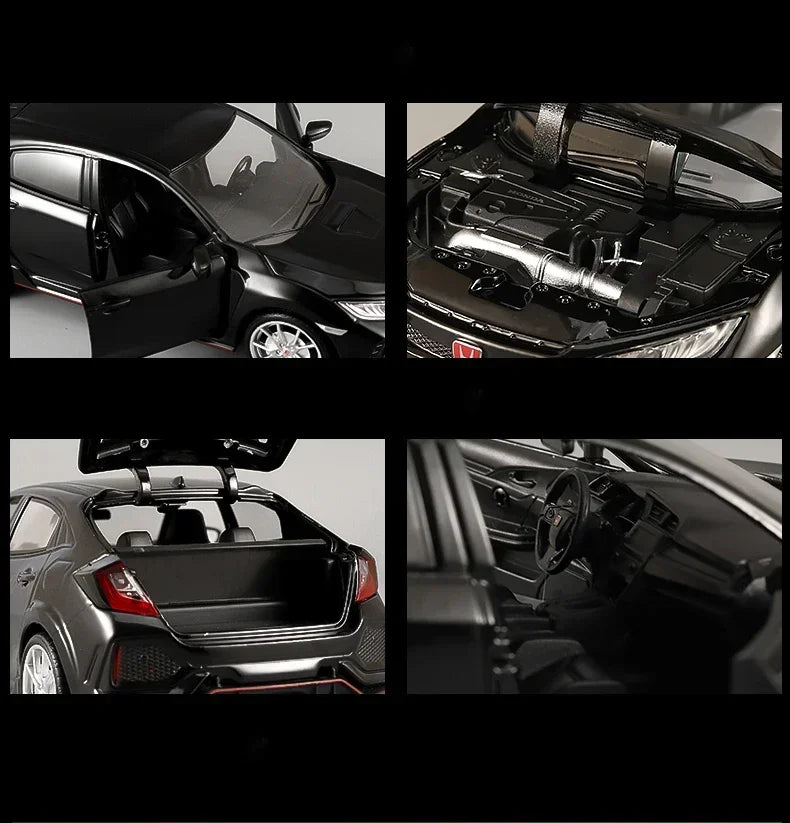 Honda Civic Type R - Miniatura 1:24 com Som e Luz