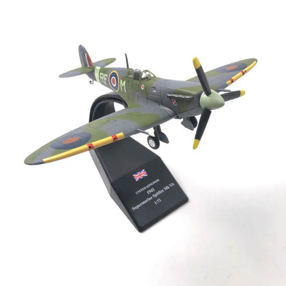 Spitfire Supermarine Britânico (Escala 1:72) em Metal