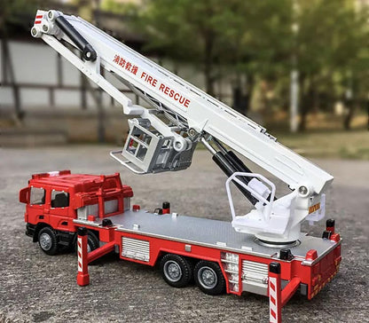 Miniatura de Caminhão-Grua de Bombeiros em Metal