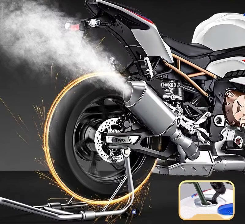 BMW S1000RR – Miniatura 1:6 com Spray no Escapamento e Funções Interativas