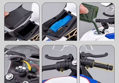 BMW S1000RR – Miniatura 1:6 com Spray no Escapamento e Funções Interativas