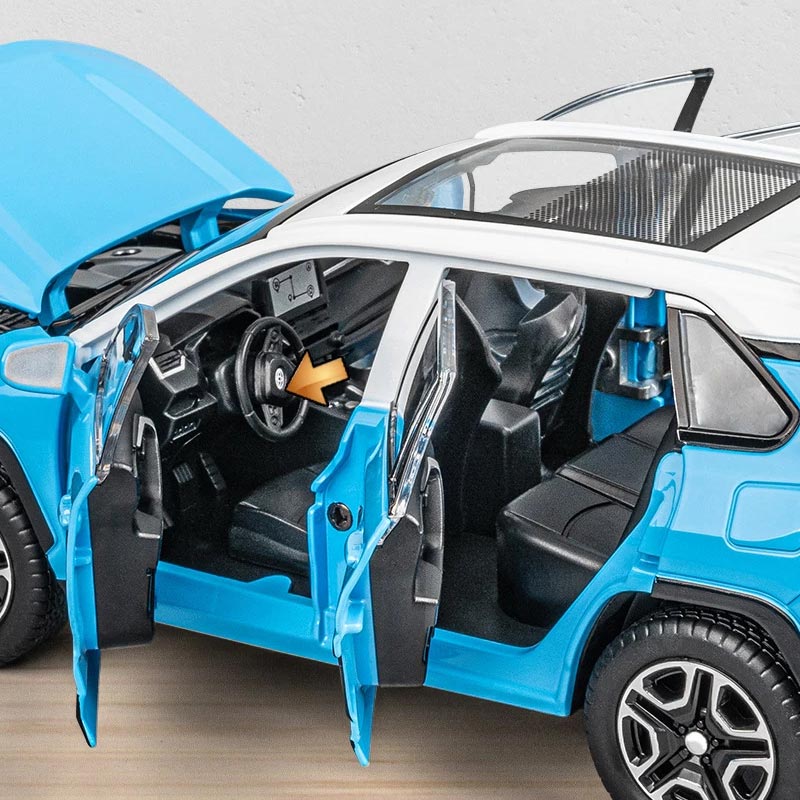 Toyota RAV4 – Miniatura 1:22 com Luzes e Sons