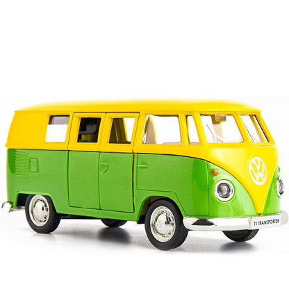 Miniatura de Kombi Verde e Amarela (Escala 1:32)